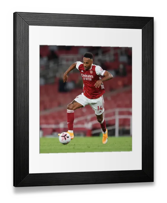 Framed Print : Arsenal's Aubameyang Shines in Arsenal v West Ham United Premier League Clash (2020-21)