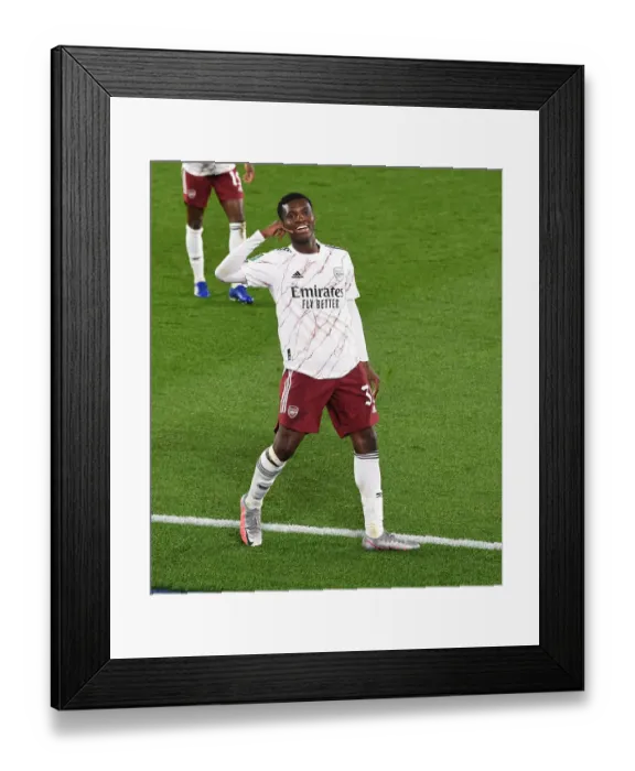 Framed Print : Nketiah Scores His Second: Arsenal Advances in Carabao Cup Past Leicester City