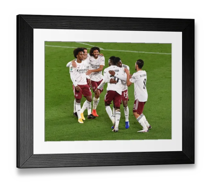 Framed Print : Arsenal Celebrate Eddie Nketiah's Goal: Leicester City vs Arsenal, Carabao Cup 2020-21 Framed Print : Arsenal Celebrate Eddie Nketiah's Goal: Leicester City vs Arsenal, Carabao Cup 2020-21