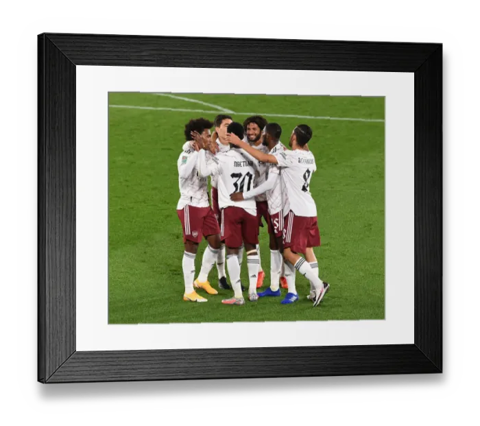 Framed Print : Arsenal's Eddie Nketiah Scores and Celebrates: Leicester City vs Arsenal, Carabao Cup 2020-21