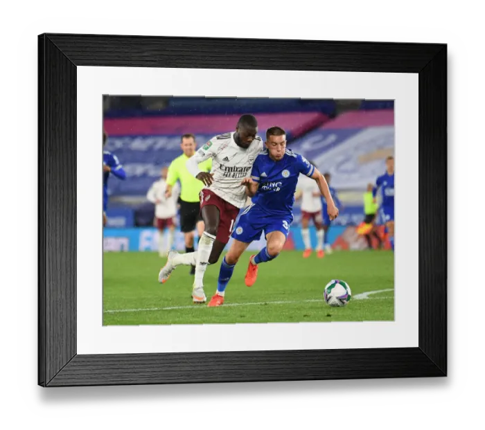 Framed Print : Pepe vs Thomas: Leicester City vs Arsenal - Carabao Cup Showdown Framed Print : Pepe vs Thomas: Leicester City vs Arsenal - Carabao Cup Showdown