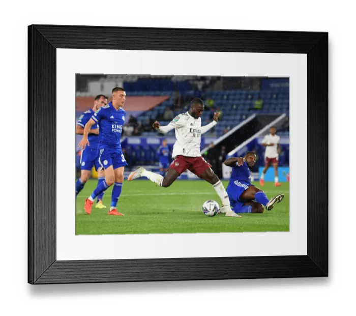 Framed Print : Pepe vs Thomas & Morgan: Arsenal vs Leicester City Carabao Cup Clash Framed Print : Pepe vs Thomas & Morgan: Arsenal vs Leicester City Carabao Cup Clash