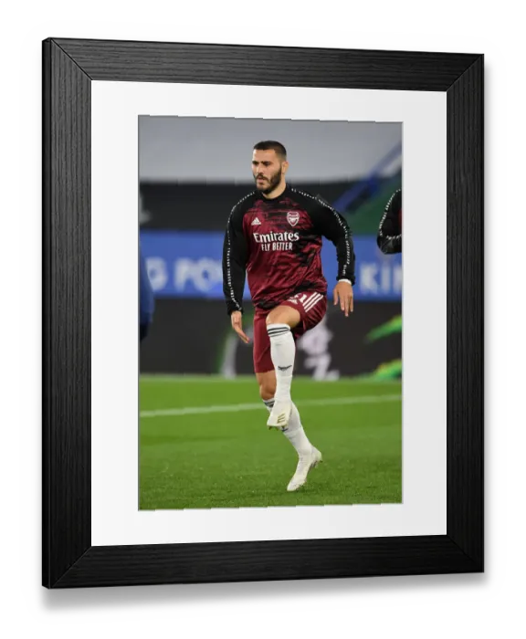Framed Print : Arsenal's Sead Kolasinac Gears Up for Leicester City Carabao Cup Clash