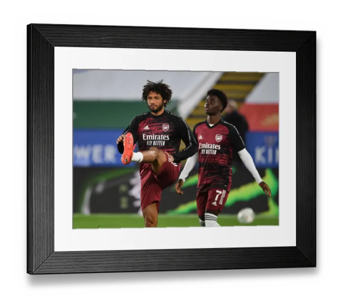 Framed Print : Arsenal's Mohamed Elneny Prepares for Leicester City Carabao Cup Showdown