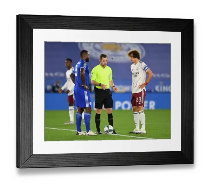Framed Print : Carabao Cup Showdown: Arsenal vs. Leicester City - Referee Signals Start of Battle