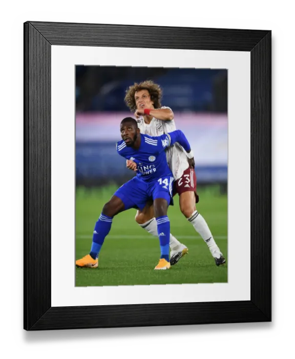 Framed Print : Arsenal vs Leicester: Carabao Cup Clash - David Luiz vs Iheanacho