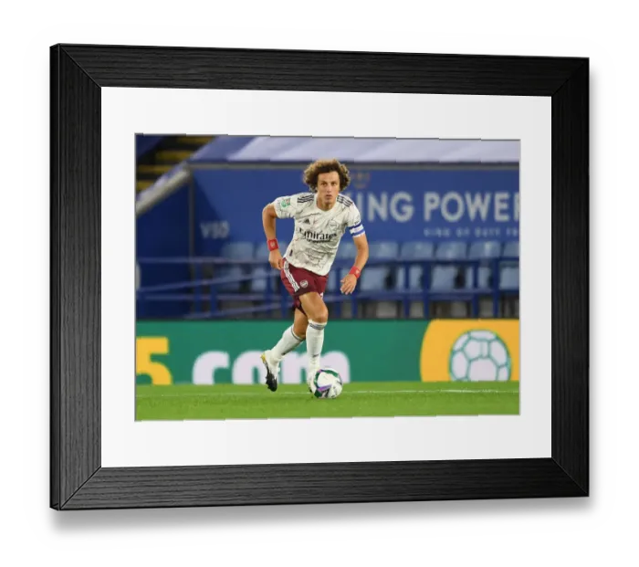 Framed Print : David Luiz in Action: Leicester City vs Arsenal, Carabao Cup 2020-21