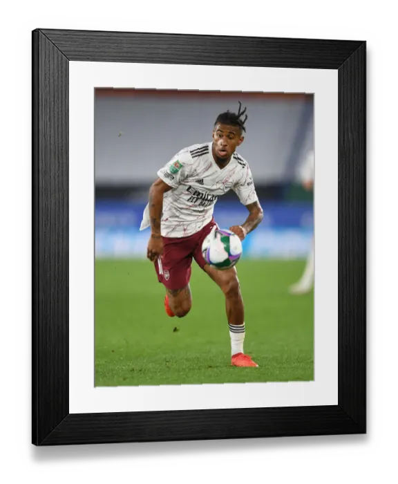 Framed Print : Arsenal's Reiss Nelson Takes On Leicester City in Carabao Cup Showdown