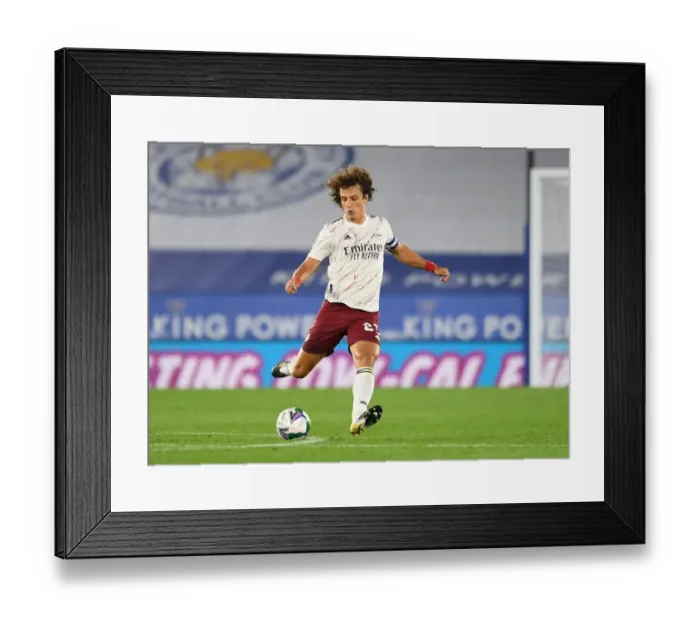 Framed Print : David Luiz in Action: Leicester City vs. Arsenal - Carabao Cup 2020-21