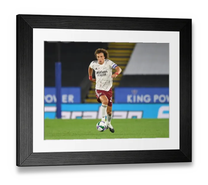 Framed Print : Arsenal's David Luiz in Action against Leicester City in Carabao Cup Clash Framed Print : Arsenal's David Luiz in Action against Leicester City in Carabao Cup Clash