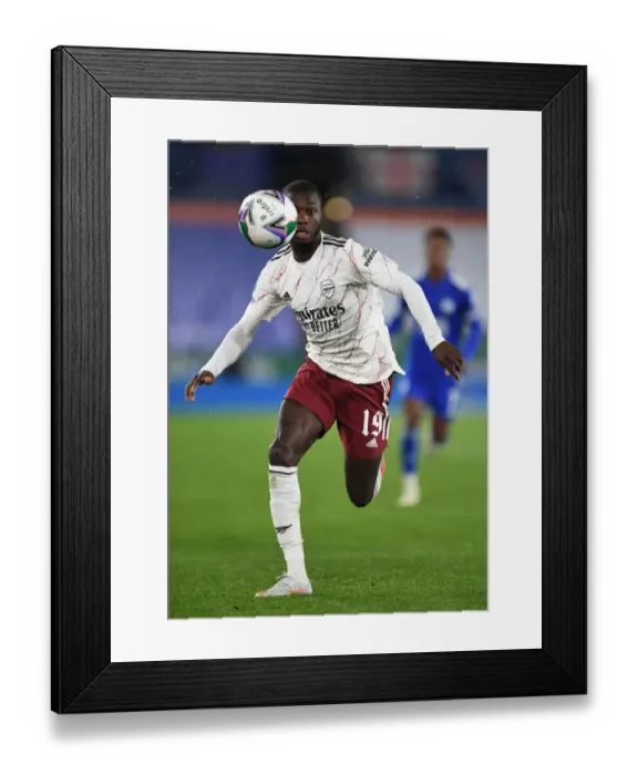 Framed Print : Nicolas Pepe in Action: Leicester City vs. Arsenal, Carabao Cup 2020-21