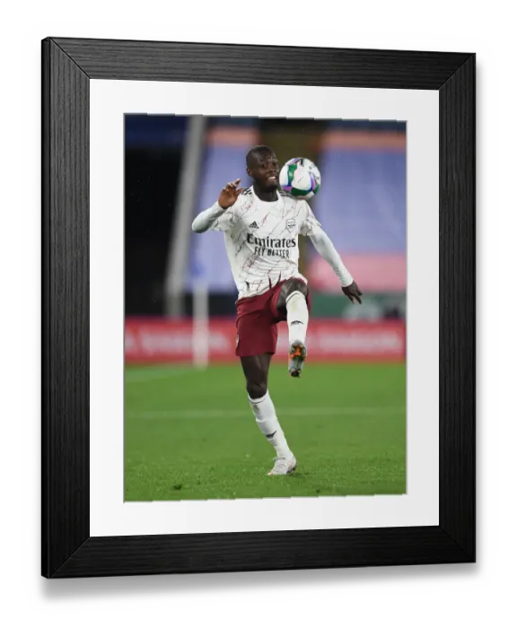Framed Print : Nicolas Pepe in Action: Arsenal vs Leicester City - Carabao Cup 2020-21