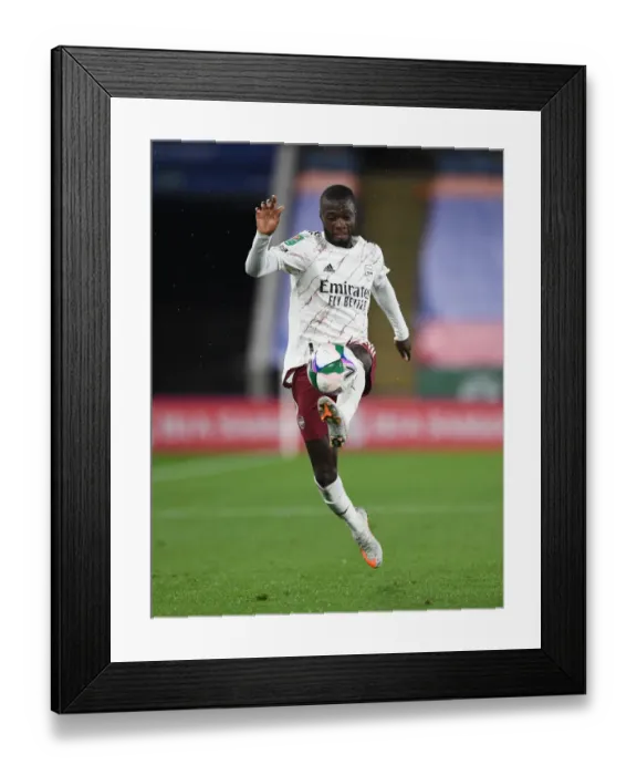 Framed Print : Pepe Leads Arsenal in Carabao Cup Showdown against Leicester City