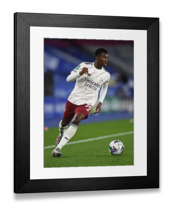 Framed Print : Arsenal's Eddie Nketiah in Action: Carabao Cup Clash Against Leicester City