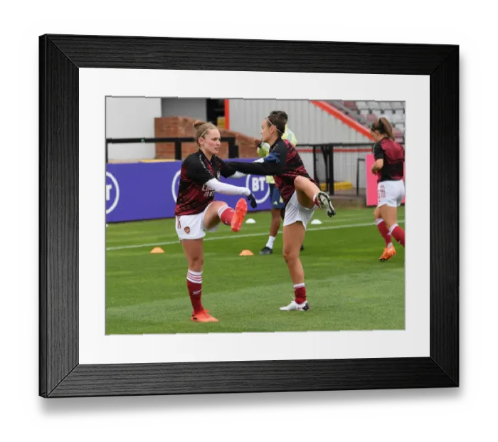 Framed Print : FA Cup Showdown: Arsenal Women's Kim Little and Caitlin Foord Prepare for Battle Against Tottenham Hotspur Women Framed Print : FA Cup Showdown: Arsenal Women's Kim Little and Caitlin Foord Prepare for Battle Against Tottenham Hotspur Women