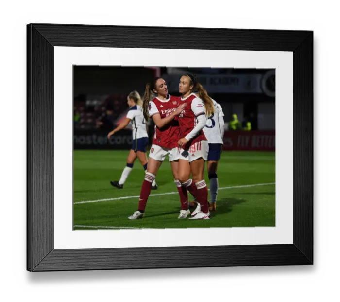 Framed Print : Arsenal Women's FA Cup Victory: Lisa Evans Scores Hat-trick Against Tottenham Hotspur