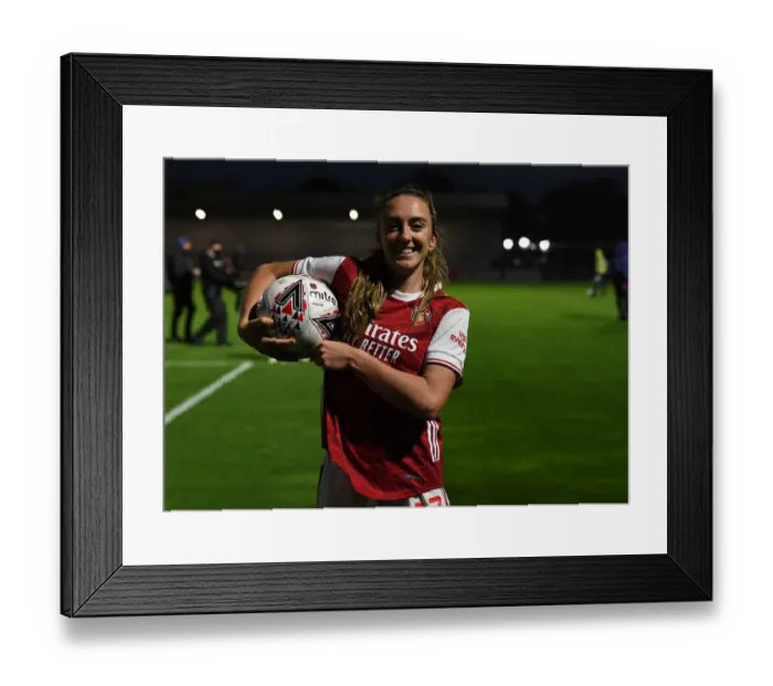 Framed Print : Arsenal's Lisa Evans Scores Hat-Trick in FA Cup Victory over Tottenham