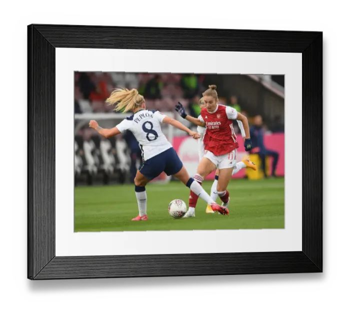 Framed Print : Arsenal's Vivianne Miedema Outwits Tottenham's Chloe Peplow with a Slick Nutmeg in FA Cup Clash