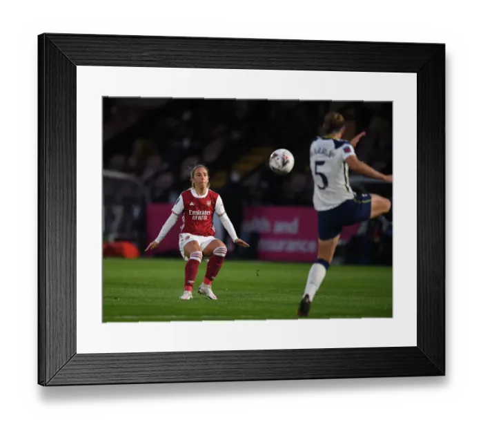 Framed Print : Arsenal Women's Jordan Nobbs Scores First Goal: Defeating Tottenham Hotspur in FA Cup Match
