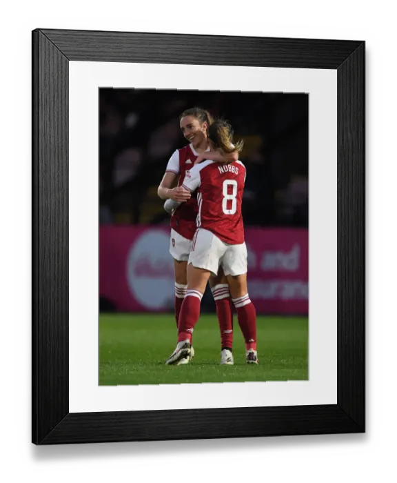 Framed Print : Arsenal's Jordan Nobbs Scores First Goal: Arsenal Women Triumph Over Tottenham Hotspur Women in FA Cup Clash