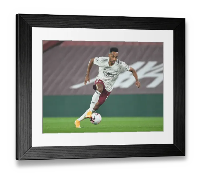 Framed Print : Arsenal's Aubameyang Faces Empty Anfield: 2020-21 Premier League Clash Between Arsenal and Liverpool Framed Print : Arsenal's Aubameyang Faces Empty Anfield: 2020-21 Premier League Clash Between Arsenal and Liverpool