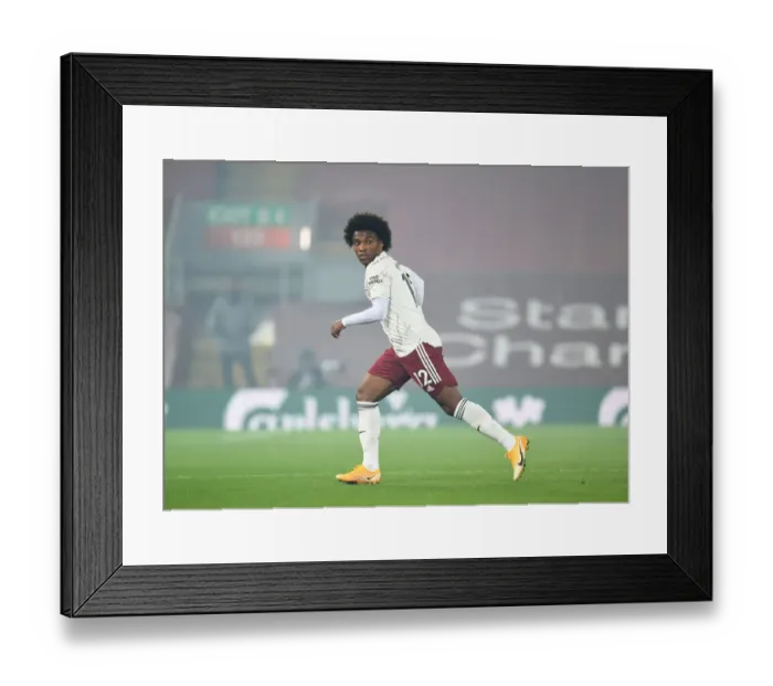 Framed Print : Arsenal vs. Liverpool: Empty Anfield Showdown in the 2020-21 Premier League Amid COVID-19 Restrictions