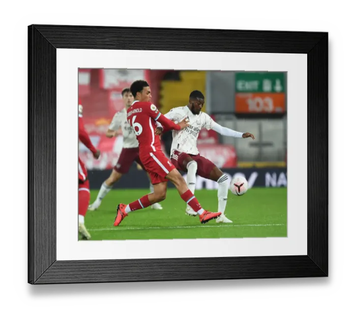 Framed Print : Clash of the Stars: Maitland-Niles vs. Alexander-Arnold - Liverpool vs. Arsenal, 2020-21 Premier League Framed Print : Clash of the Stars: Maitland-Niles vs. Alexander-Arnold - Liverpool vs. Arsenal, 2020-21 Premier League