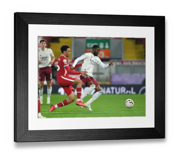 Framed Print : Clash at Anfield: Liverpool vs. Arsenal, 2020-21 Premier League - Maitland-Niles vs. Alexander-Arnold