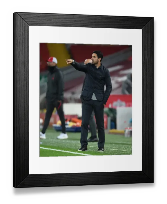 Framed Print : Mikel Arteta at Anfield: Liverpool vs. Arsenal, 2020-21 Premier League Framed Print : Mikel Arteta at Anfield: Liverpool vs. Arsenal, 2020-21 Premier League