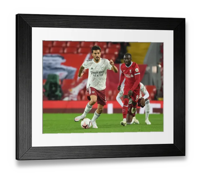 Framed Print : Dani Ceballos at Anfield: Liverpool vs. Arsenal, 2020-21 Premier League