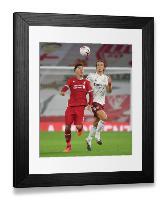 Framed Print : David Luiz vs. Roberto Firmino: A Battle at Anfield in the 2020-21 Premier League Framed Print : David Luiz vs. Roberto Firmino: A Battle at Anfield in the 2020-21 Premier League