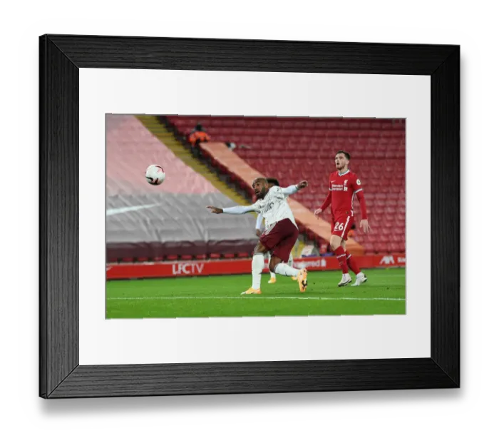 Framed Print : Lacazette Scores the Winner: Liverpool vs. Arsenal, 2020-21 Premier League