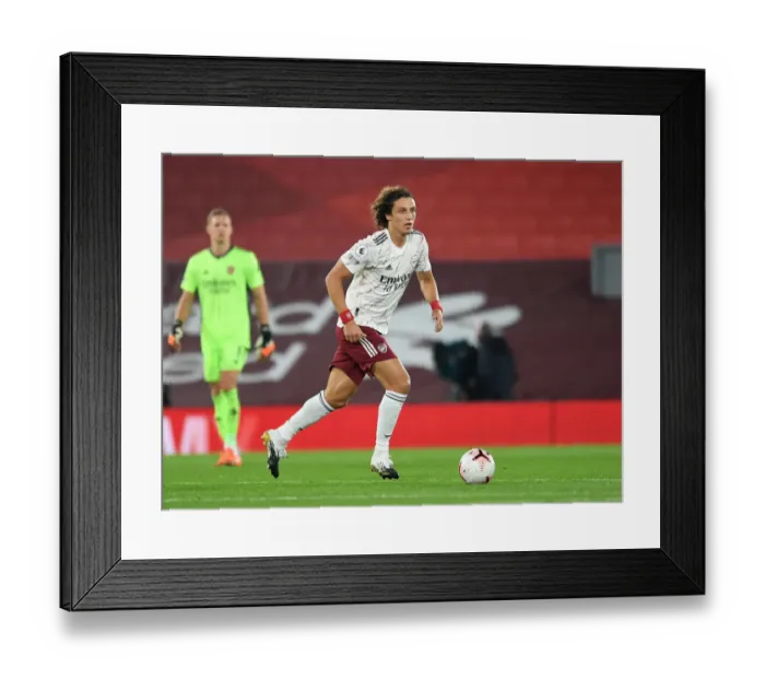 Framed Print : Arsenal's David Luiz at Anfield: Liverpool vs Arsenal, 2020-21 Premier League