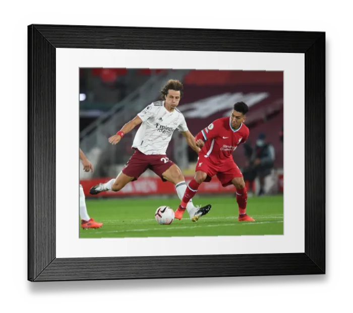 Framed Print : David Luiz Closes Down Firmino: Liverpool vs. Arsenal, 2020-21 Premier League Framed Print : David Luiz Closes Down Firmino: Liverpool vs. Arsenal, 2020-21 Premier League