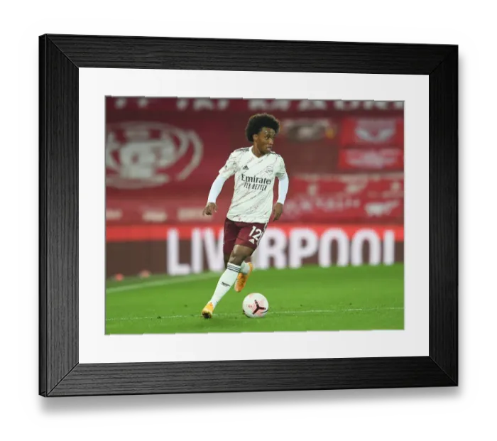 Framed Print : Willian at Anfield: Liverpool vs Arsenal, 2020-21 Premier League Framed Print : Willian at Anfield: Liverpool vs Arsenal, 2020-21 Premier League