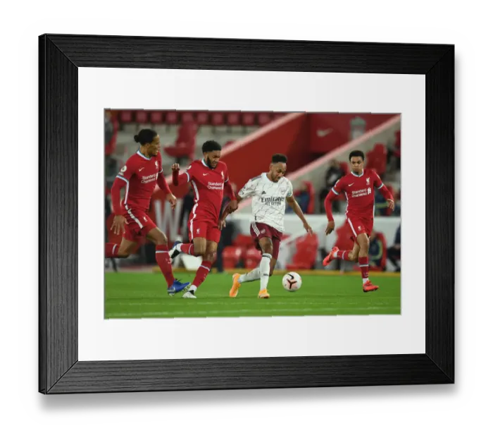 Framed Print : Clash of Titans: Aubameyang vs. Liverpool's Defense - Liverpool v Arsenal, 2020-21 Framed Print : Clash of Titans: Aubameyang vs. Liverpool's Defense - Liverpool v Arsenal, 2020-21