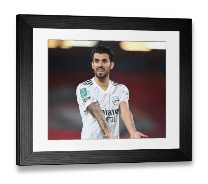 Framed Print : Empty Anfield Rivalry: Dani Ceballos Faces Liverpool in Carabao Cup Amidst Pandemic