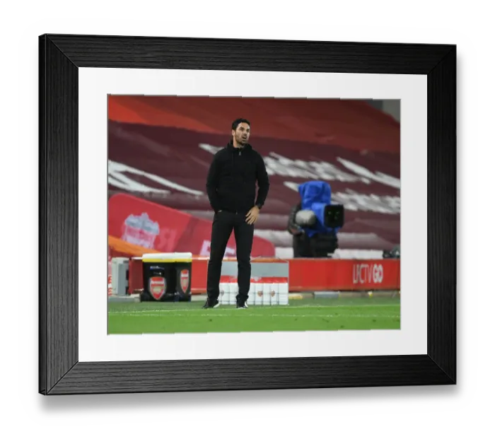 Framed Print : Empty Anfield: Arteta Leads Arsenal Against Liverpool in Carabao Cup Clash Amidst Pandemic