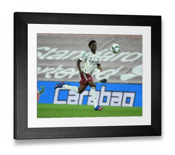 Framed Print : Arsenal's Bukayo Saka in Action at Empty Anfield: Carabao Cup Match vs. Liverpool, 2020 Framed Print : Arsenal's Bukayo Saka in Action at Empty Anfield: Carabao Cup Match vs. Liverpool, 2020