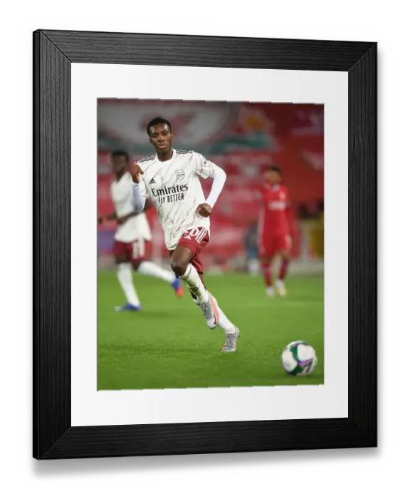 Framed Print : Arsenal's Nketiah Faces Liverpool in Empty Anfield: Carabao Cup Clash Amidst Pandemic Framed Print : Arsenal's Nketiah Faces Liverpool in Empty Anfield: Carabao Cup Clash Amidst Pandemic
