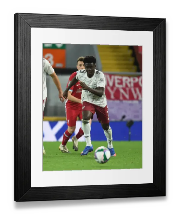 Framed Print : Carabao Cup Showdown: Empty Rivals - Liverpool vs. Arsenal Amidst the Pandemic