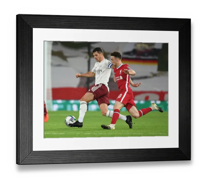 Framed Print : Arsenal vs. Liverpool - Carabao Cup Fourth Round: Empty Anfield Showdown (2020-21)