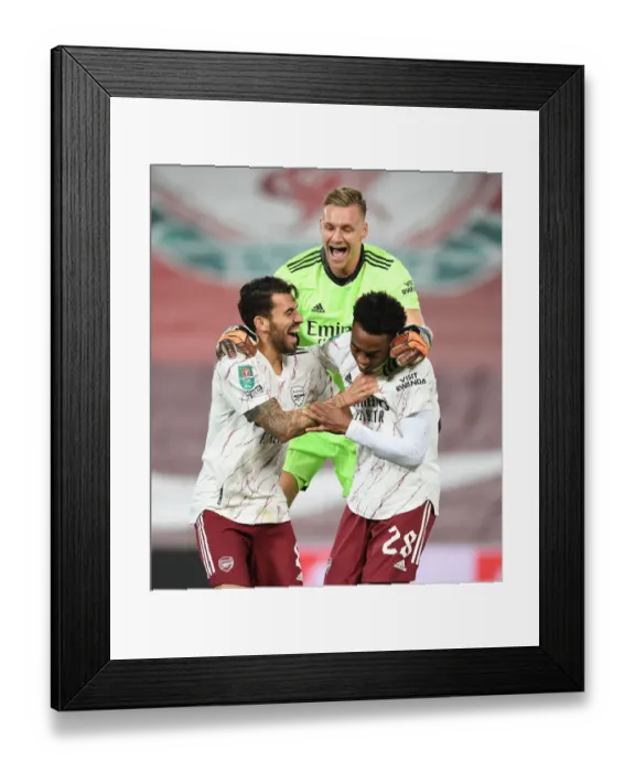 Framed Print : Arsenal Celebrates Carabao Cup Upset Over Liverpool Amid Empty Anfield Stands Framed Print : Arsenal Celebrates Carabao Cup Upset Over Liverpool Amid Empty Anfield Stands