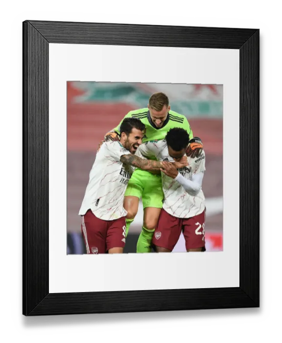 Framed Print : Arsenal's Shocking Carabao Cup Victory: Dani Ceballos, Bernd Leno, and Joe Willock Celebrate Framed Print : Arsenal's Shocking Carabao Cup Victory: Dani Ceballos, Bernd Leno, and Joe Willock Celebrate