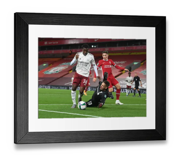 Framed Print : Liverpool vs Arsenal: Carabao Cup Showdown - Adrian Saves Nketiah's Penalty