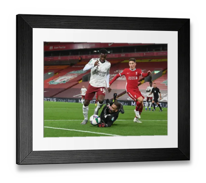 Framed Print : Carabao Cup Drama: Nketiah's Penalty Saved by Adrian - Liverpool vs Arsenal Framed Print : Carabao Cup Drama: Nketiah's Penalty Saved by Adrian - Liverpool vs Arsenal