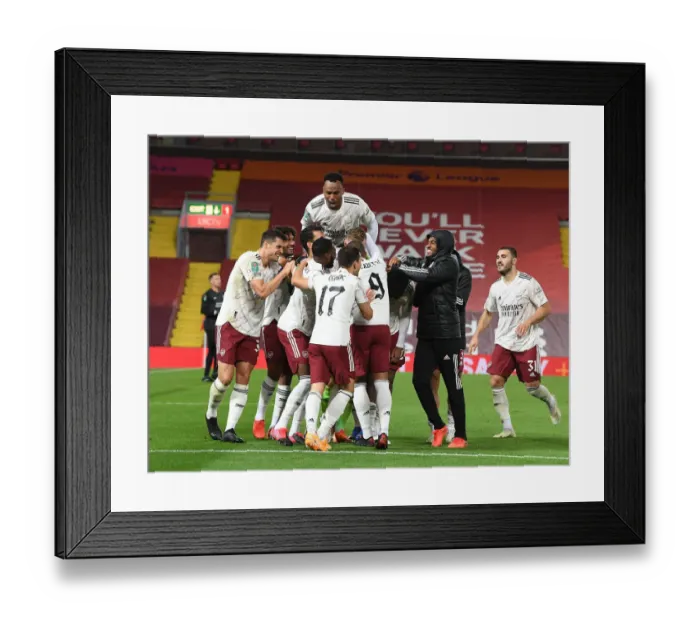 Framed Print : Arsenal's Surprising Carabao Cup Triumph at Empty Anfield: Overcoming Liverpool Amidst the Pandemic