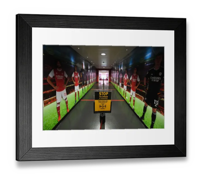 Framed Print : Arsenal vs Sheffield United: Empty Emirates Stadium in the Pandemic Premier League (2020-21)
