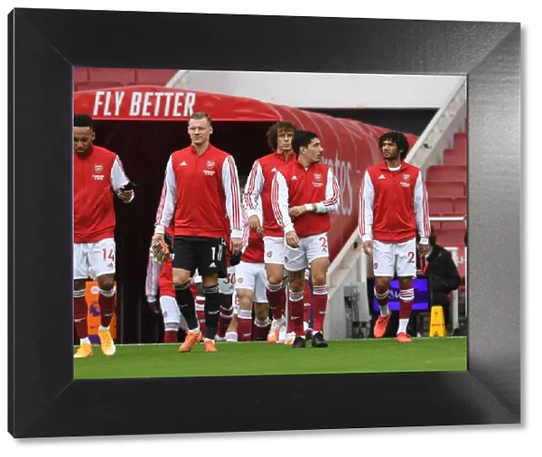 Arsenal Players Before Empty Emirates: Aubameyang, Leno, Bellerin, Elneny vs Sheffield United (2020-21)