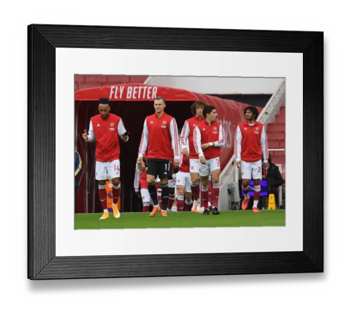 Framed Print : Arsenal Players Before Empty Emirates: Aubameyang, Leno, Bellerin, Elneny vs Sheffield United (2020-21) Framed Print : Arsenal Players Before Empty Emirates: Aubameyang, Leno, Bellerin, Elneny vs Sheffield United (2020-21)